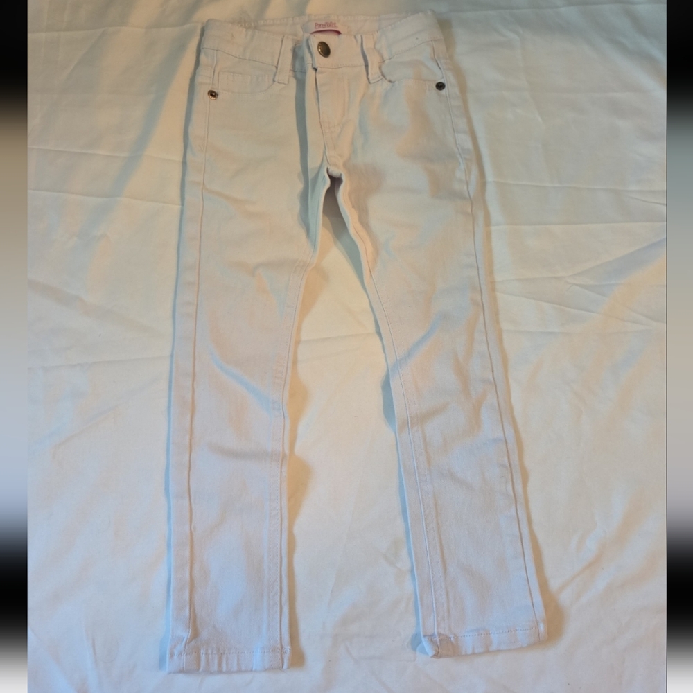Ponytails girls 3T white skinny jeans #WT4